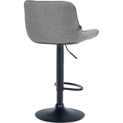 Tabouret de bar Vonore tissu noir gris