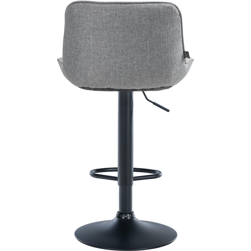 Tabouret de bar Vonore tissu noir gris