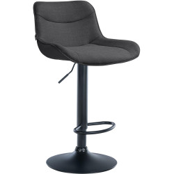 Tabouret de bar Vonore tissu noir gris foncé