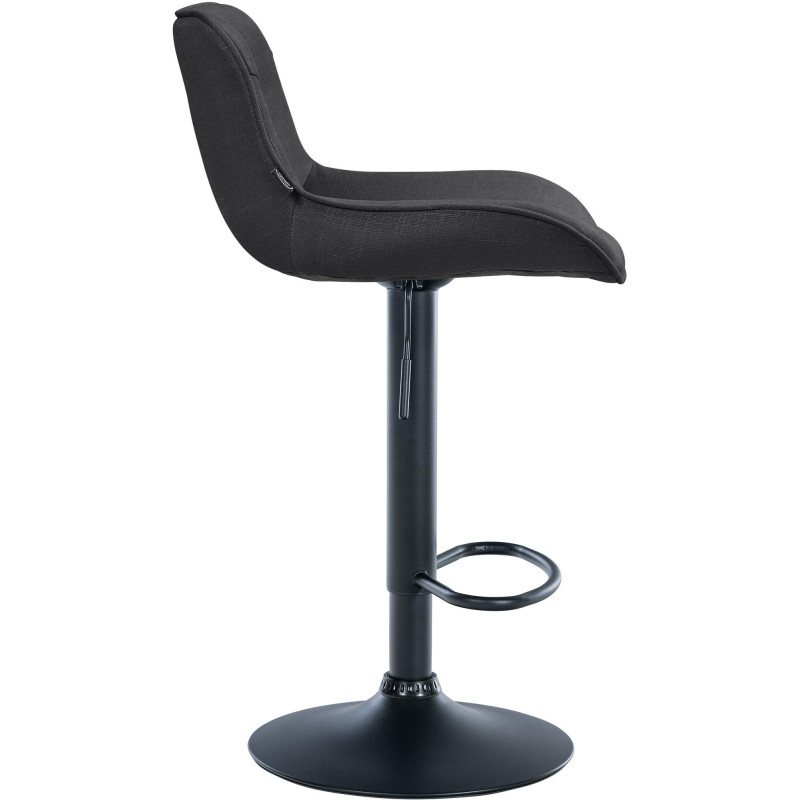 Tabouret de bar Vonore tissu noir gris foncé
