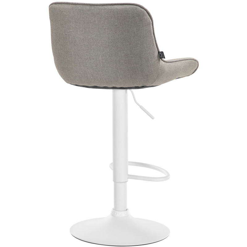 Tabouret de bar Vonore tissu blanc taupe