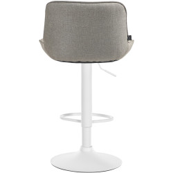 Tabouret de bar Vonore tissu blanc taupe