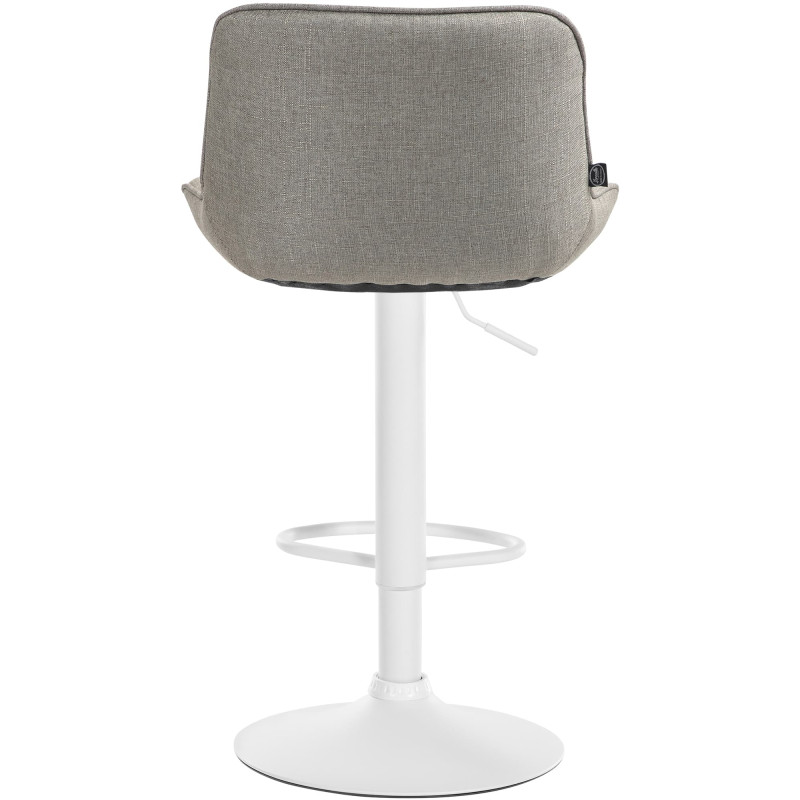 Tabouret de bar Vonore tissu blanc taupe