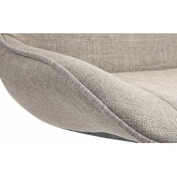 Tabouret de bar Vonore tissu blanc taupe