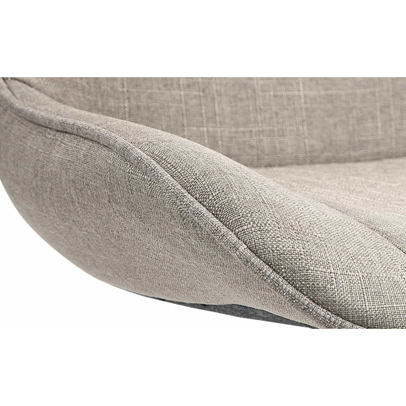 Tabouret de bar Vonore tissu blanc taupe