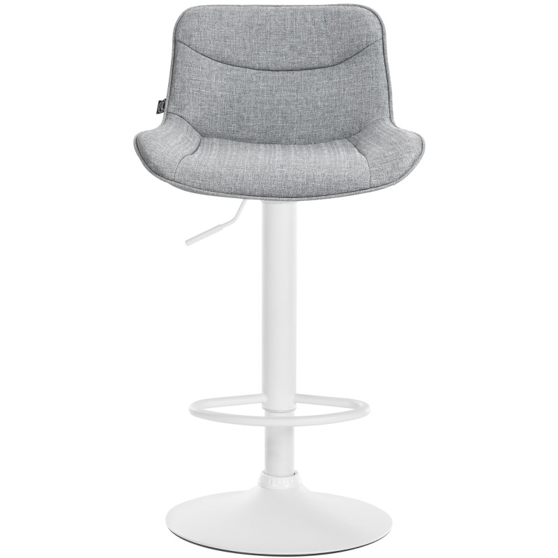 Tabouret de bar Vonore tissu blanc gris