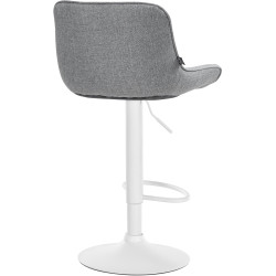 Tabouret de bar Vonore tissu blanc gris