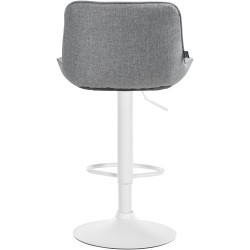 Tabouret de bar Vonore tissu blanc gris