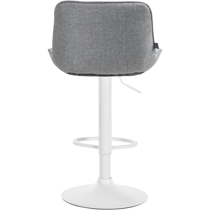 Tabouret de bar Vonore tissu blanc gris