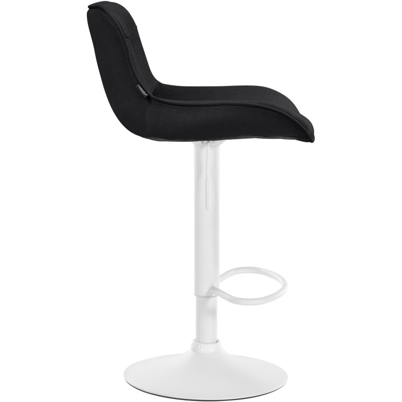 Tabouret de bar Vonore tissu blanc noir