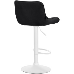 Tabouret de bar Vonore tissu blanc noir
