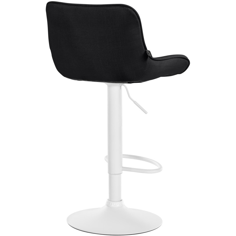 Tabouret de bar Vonore tissu blanc noir