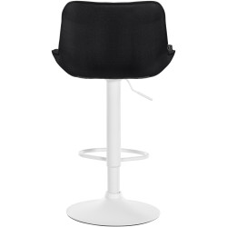 Tabouret de bar Vonore tissu blanc noir