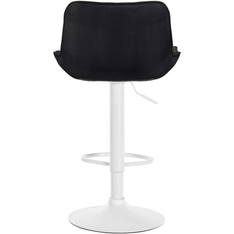 Tabouret de bar Vonore tissu blanc noir