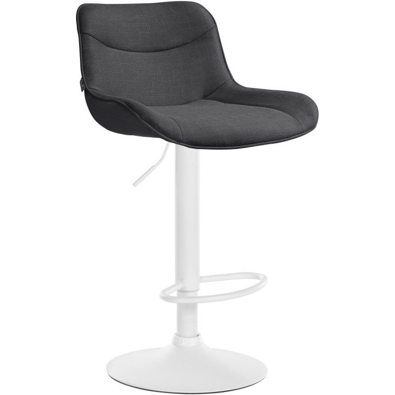 Tabouret de bar Vonore tissu blanc gris foncé