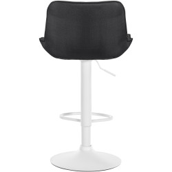 Tabouret de bar Vonore tissu blanc gris foncé