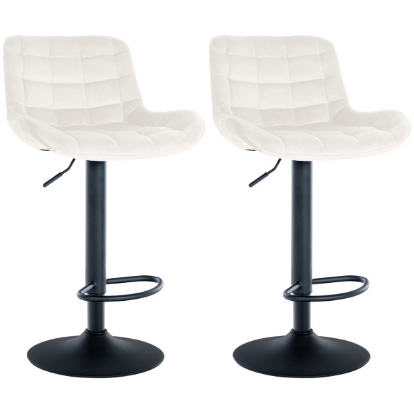 Lot de 2 tabourets de bar Tover velours