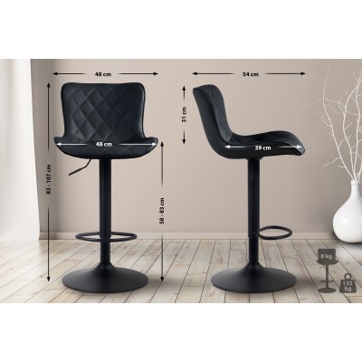 Lot de 2 tabourets de bar Emma simili cuir