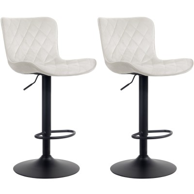 Lot de 2 tabourets de bar Emma velours