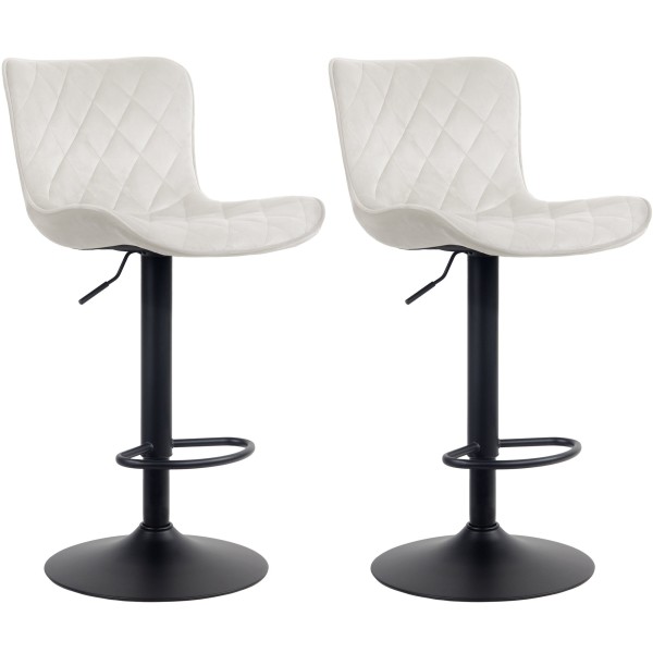 Lot de 2 tabourets de bar Emma velours