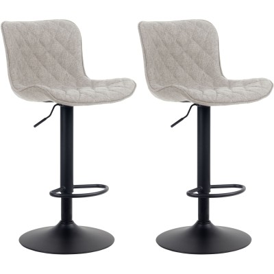 Lot de 2 tabourets de bar Emma tissu