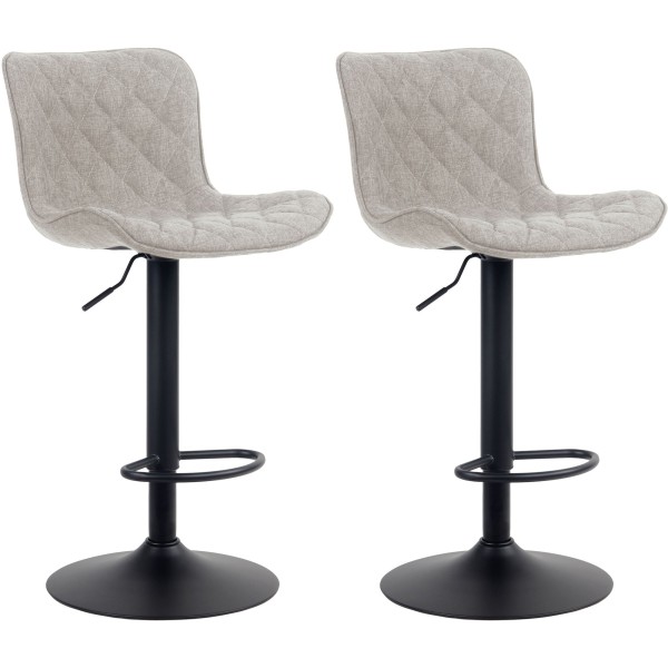 Lot de 2 tabourets de bar Emma tissu