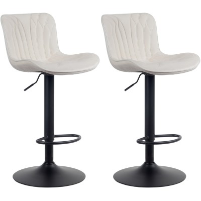 Lot de 2 tabourets de bar Linus velours