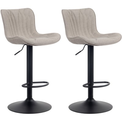 Lot de 2 tabourets de bar tissu Linus