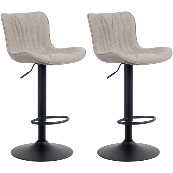 Lot de 2 tabourets de bar tissu Linus