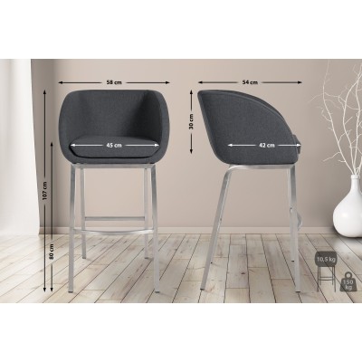 Tabouret de bar Rockhill E feutre