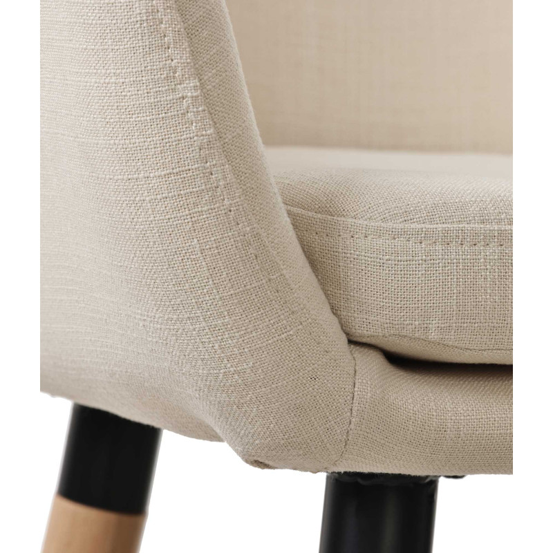 Tabouret de bar Grant en tissu beige