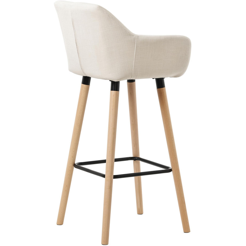 Tabouret de bar Grant en tissu beige