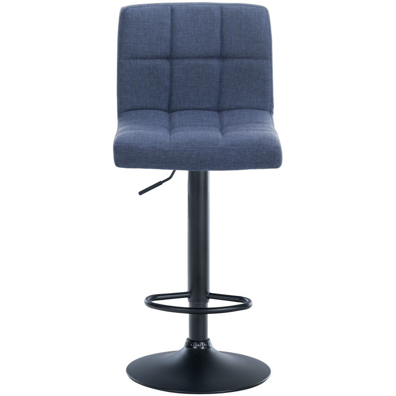 Lot de 2 tabourets de bar Calma tissu noir bleu