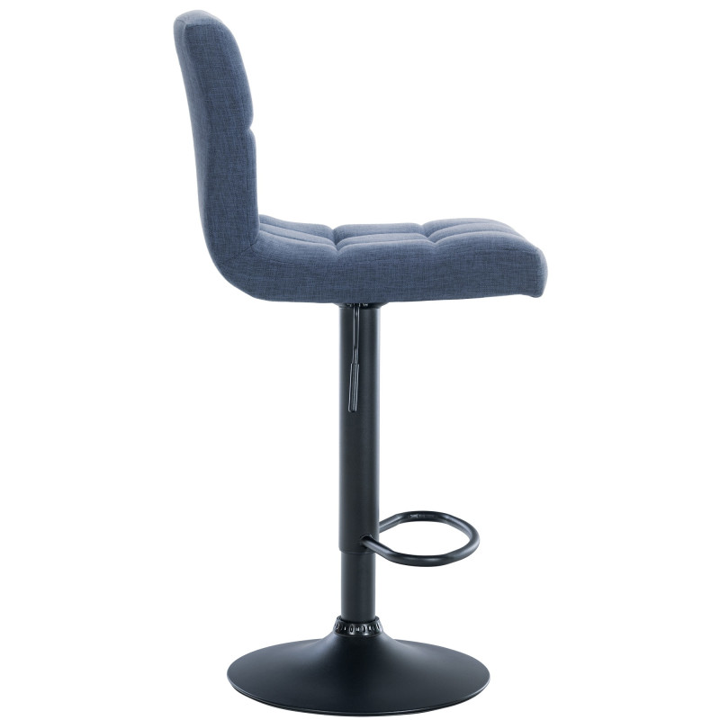 Lot de 2 tabourets de bar Calma tissu noir bleu