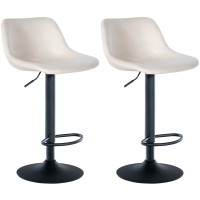 Lot de 2 tabourets de bar Loft velours