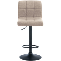 Lot de 2 tabourets de bar Calma tissu noir crème