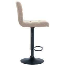 Lot de 2 tabourets de bar Calma tissu noir crème