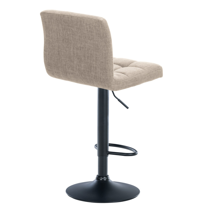 Lot de 2 tabourets de bar Calma tissu noir crème