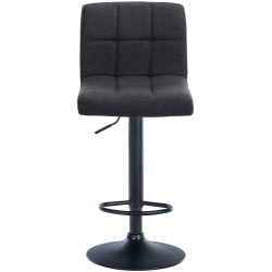 Lot de 2 tabourets de bar Calma tissu noir gris foncé
