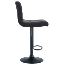 Lot de 2 tabourets de bar Calma tissu noir gris foncé