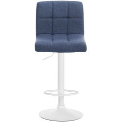 Lot de 2 tabourets de bar Calma tissu blanc bleu