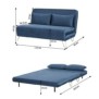 Banquette convertible 2 places - Velours Bleu pieds dorÈ - Style scandinave - L 130 x P 90 x H 81 cm - DEPLO