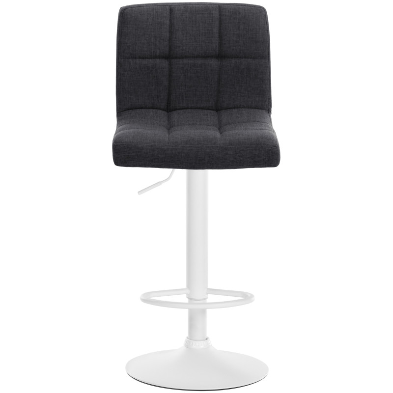 Lot de 2 tabourets de bar Calma tissu blanc gris foncé