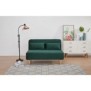 Banquette BZ 2 places - Style scandinave - Velours vert - L 130 x P 90 x 81 cm - DEPLO