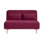 Banquette BZ 2 places - Style scandinave - Velours rose foncÈ - L 130 x P 90 x 81 cm - DEPLO