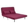 Banquette BZ 2 places - Style scandinave - Velours rose foncÈ - L 130 x P 90 x 81 cm - DEPLO