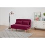 Banquette BZ 2 places - Style scandinave - Velours rose foncÈ - L 130 x P 90 x 81 cm - DEPLO