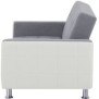 CanapÈ Droit Clic clac convertible 3 places IVANA - Tissu et PU Gris foncÈ et blanc - Style contemporain - L 208 x P 86 x H 80 c