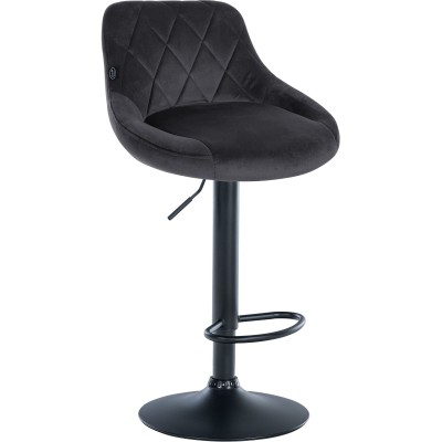 Tabouret de bar Lazio velours noir