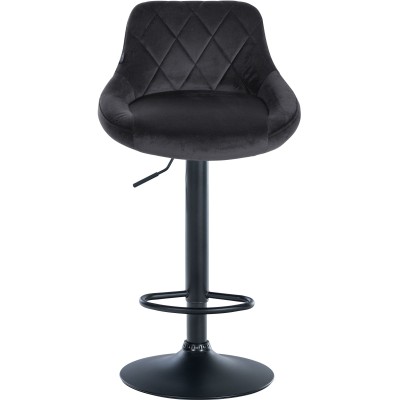 Tabouret de bar Lazio velours noir